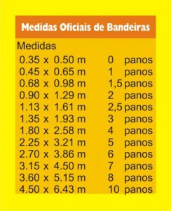 @ Medidas Oficiais de Bandeiras Nacional Medidas